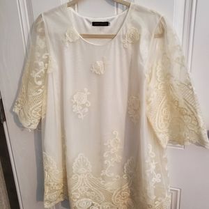 (NEW) Women's Lace Overlay Tunic